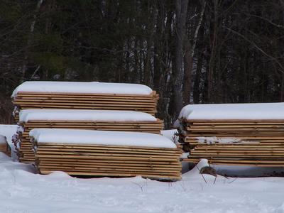 Lumber in snow
